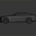 Gray Two Door Sports Car With Aerodynamic Design And Black Wheels