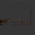 Essential Agricultural Equipment Set With Wheelbarrow Plow Shovel And Hay Fork