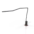 Black Metal Curved Long Slender Arm Bracket With Support Structure And Square Base