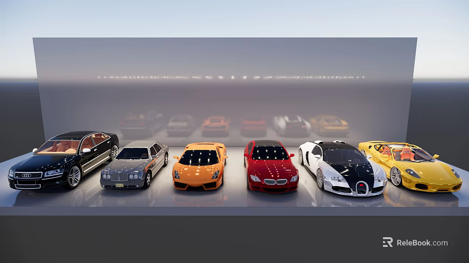 Diverse Car Models In Multiple Colors And Unique Styles On 3d model 