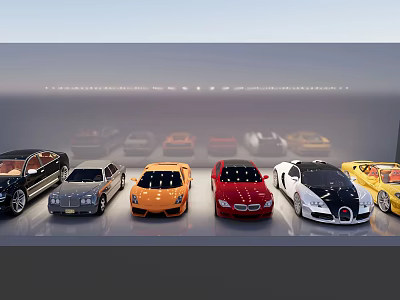 Diverse Car Models In Multiple Colors And Unique Styles On 3d model