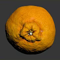 Ripe Orange Citrus Fruit With Wrinkled Skin On Black Reflective Surface