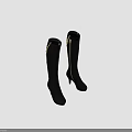 Dark Blue Tall Boots With Zipper Design And High Heel For Women Fashion