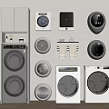 Collection of Modern Washing Machines in Various Designs and Sizes for Home Use