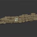 Three Sand Colored Scene Components With Intricate Modular Design And Connector Parts