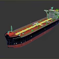 Large Commercial Oil Tanker With Red Black Hull And Deck Navigation Equipment