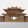 Traditional Chinese Classical Architecture With Multi Tiered Roof Ornate Eaves And Intricate Carvings