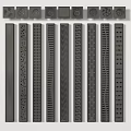 Bathroom Small Accessories Various Black Metal Drain Covers And Decorative Strips With Perforated Patterns