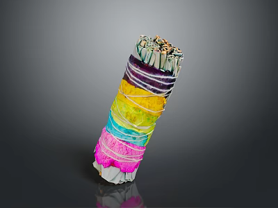 Colorful Rolled Fabric Household Item With Multi Colored Layers And Soft Texture 3d model