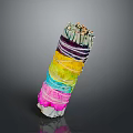 Colorful Rolled Fabric Household Item With Multi Colored Layers And Soft Texture