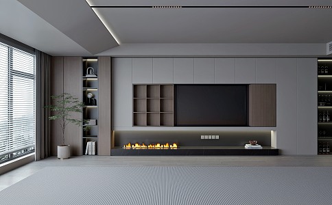 Modern Living Room Living Room Custom Full Wall TV Cabinet Custom TV Wall 3d model