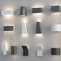 Modern Minimalist Wall Lamps With Various Geometric Shapes In Black White Gray For Home Decor