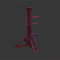 Sturdy Dark Brown Wooden Tripod Stand For Equipment Support With Crossbars