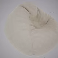Beige Soft Plush Round Bean Bag Chair For Comfortable Cozy Seating