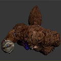 Fantasy Beast Character With Blue Purple Hair Holding Orb Top Staff And Fur Armor