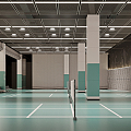 modern badminton hall badminton 3d model