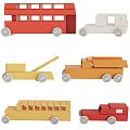 Various Colored Electric Toy Vehicles Including Bus Truck Tow Truck And Dump Truck