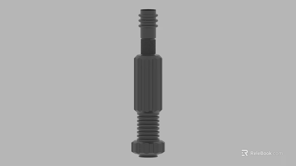 Durable Black Cylindrical Mechanical Part With Threaded Ends And Hex Head 3d model 