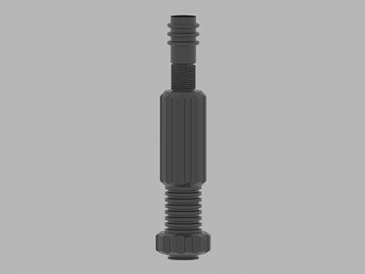 Durable Black Cylindrical Mechanical Part With Threaded Ends And Hex Head 3d model