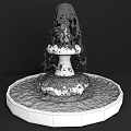 Decorative Stone Garden Fountain With Multi Tiered Design And Flowing Water