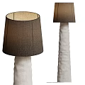 Modern Textured Floor Lamps with Dark and Light Colored Bases and Fabric Shades