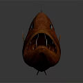 Red Deep Sea Fish With Large Mouth Sharp Teeth Big Eyes And 3D Rendered Model 3d model