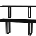 Modern Minimalist Black Dining Tables With Sleek Slender Metal Legs And Flat Surface