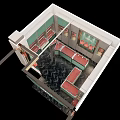 Elegant JOJO Jewelry Store Interior Design With Teal Gold Display Counters And Shelves