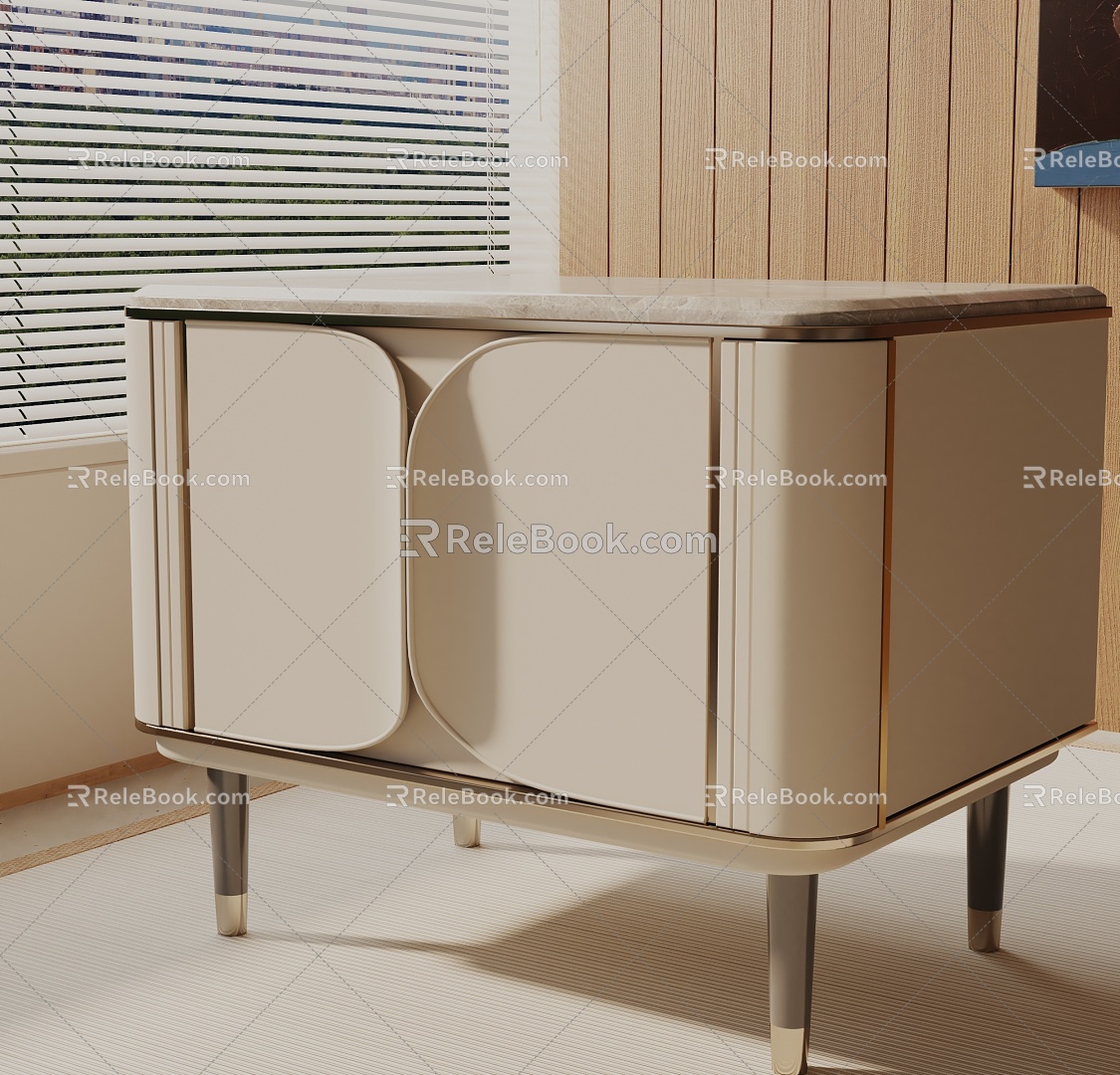 Modern Bedside Cabinet 3d model