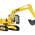 Powerful Yellow 316 Model Excavator Functional Vehicle With Tracks And Bucket