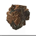 Natural Stone Block With Rough Surface And Multi Colored Natural Textures 3d model