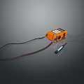 Tactical Orange Weapon Device With Control Panel Long Rope And Probe 3d model
