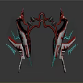 Modern Symmetric Household Decor Item With Red Blue Accents And Futuristic Style