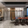 Modern Public Office Space With Conference Table Office Chairs And Large Screen