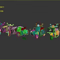 Colorful Vintage Scooter Motorcycles With Various Designs And Reflective Surfaces