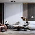 Modern sofa coffee table combination 3d model