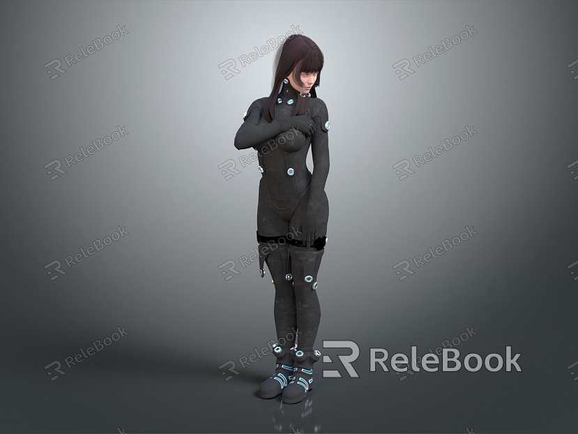 Modern game character sci-fi beauty sci-fi girl sci-fi girl sci-fi girl model