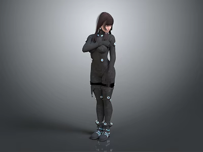 Modern game character sci-fi beauty sci-fi girl sci-fi girl sci-fi girl 3d model