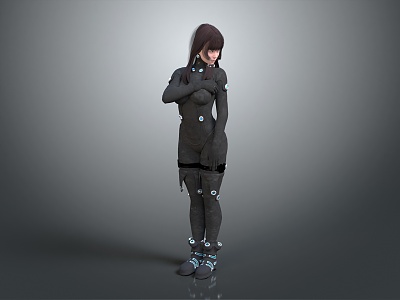 Modern game character sci-fi beauty sci-fi girl sci-fi girl sci-fi girl 3d model