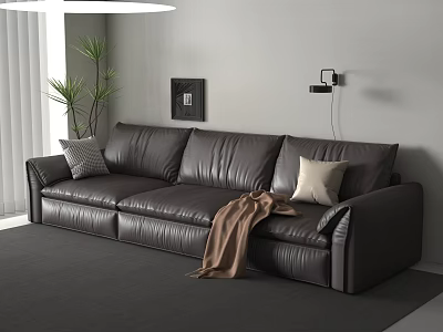 Modern three-seat sofa 3d model