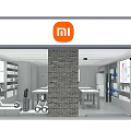 Chanel Boutique Modern Interior With Display Tables Luxury Products Large Screen Model And Lighting