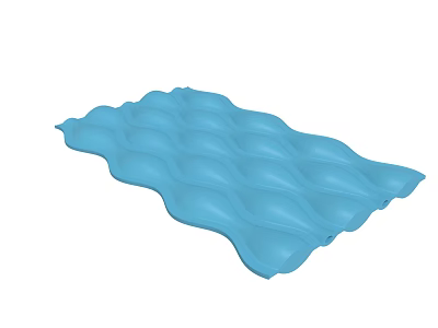 Blue Wavy Foam Mat With Textured Surface For Comfortable Support 3d model