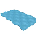 Blue Wavy Foam Mat With Textured Surface For Comfortable Support 3d model