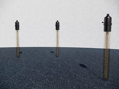 Unique Shape Pendant Lights With Black Top Gold Spiral Structure And Modern Design 3d model