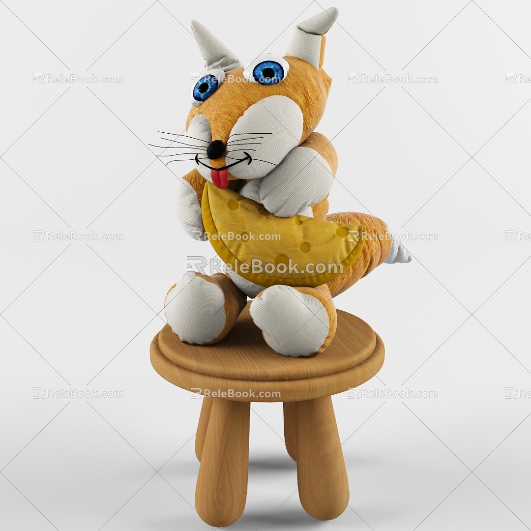 Children's Doll Plush Fox Toy 3d model