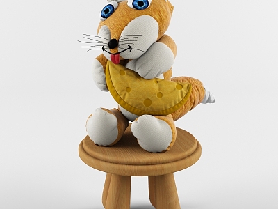 Children's Doll Plush Fox Toy 3d model