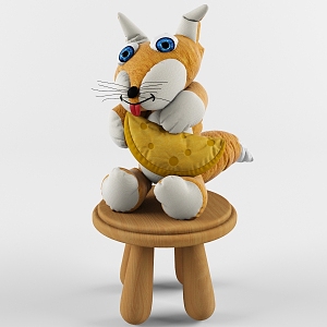 Children's Doll Plush Fox Toy 3d model