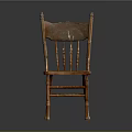 Vintage Wooden Chair With Carved Backrest Curved Legs And Classic Design