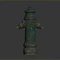 Vintage Ornate Fire Hydrant With Verdigris Finish Top Cap And Side Chains