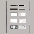 Smart Home Control Panel With Various Shapes Buttons And Displays On Gray Wall 3d model